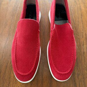 Zanzara Red Suede Penny Loafers Men’s 9 Slip-On Casual Dress Shoes